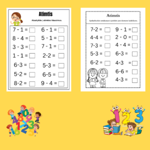 Atimties-uzduoteles-vaikams-–-29-puslapiu-PDF-su-paprastais-atimties-veiksmais-atsispausdinti