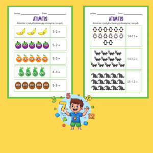 atimties užduotėlės vaikams pdf