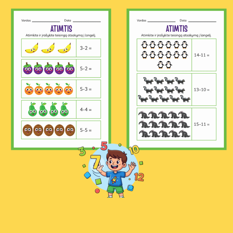atimties užduotėlės vaikams pdf