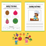 Vaisių užduotėlės vaikams PDF