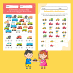 Skaičiavimo užduotėlės vaikams – automobiliai PDF | matematikos užduotys atsispausdinti (21 puslapis) - Image 5