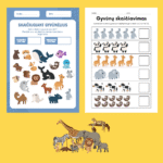 Gyvūnų skaičiavimo užduotėlės vaikams PDF | užduotys atsispausdinti (30 puslapių) - Image 3