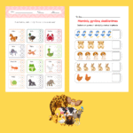 Gyvūnų skaičiavimo užduotėlės vaikams PDF | užduotys atsispausdinti (30 puslapių) - Image 2