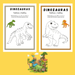 Dinozaurų skaičiavimo užduotėlės vaikams PDF | užduotys atsispausdinti (40 puslapių) - Image 2