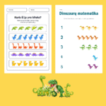 Dinozaurų skaičiavimo užduotėlės vaikams PDF | užduotys atsispausdinti (40 puslapių) - Image 5