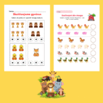 Gyvūnų skaičiavimo užduotėlės vaikams PDF | užduotys atsispausdinti (30 puslapių)