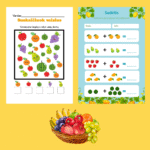 Vaisių skaičiavimo užduotėlės vaikams PDF |  užduotys atsispausdinti (32 puslapis)