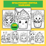 Spalvinimo knyga vaikams PDF – 130 puslapių atsispausdinti - Image 2