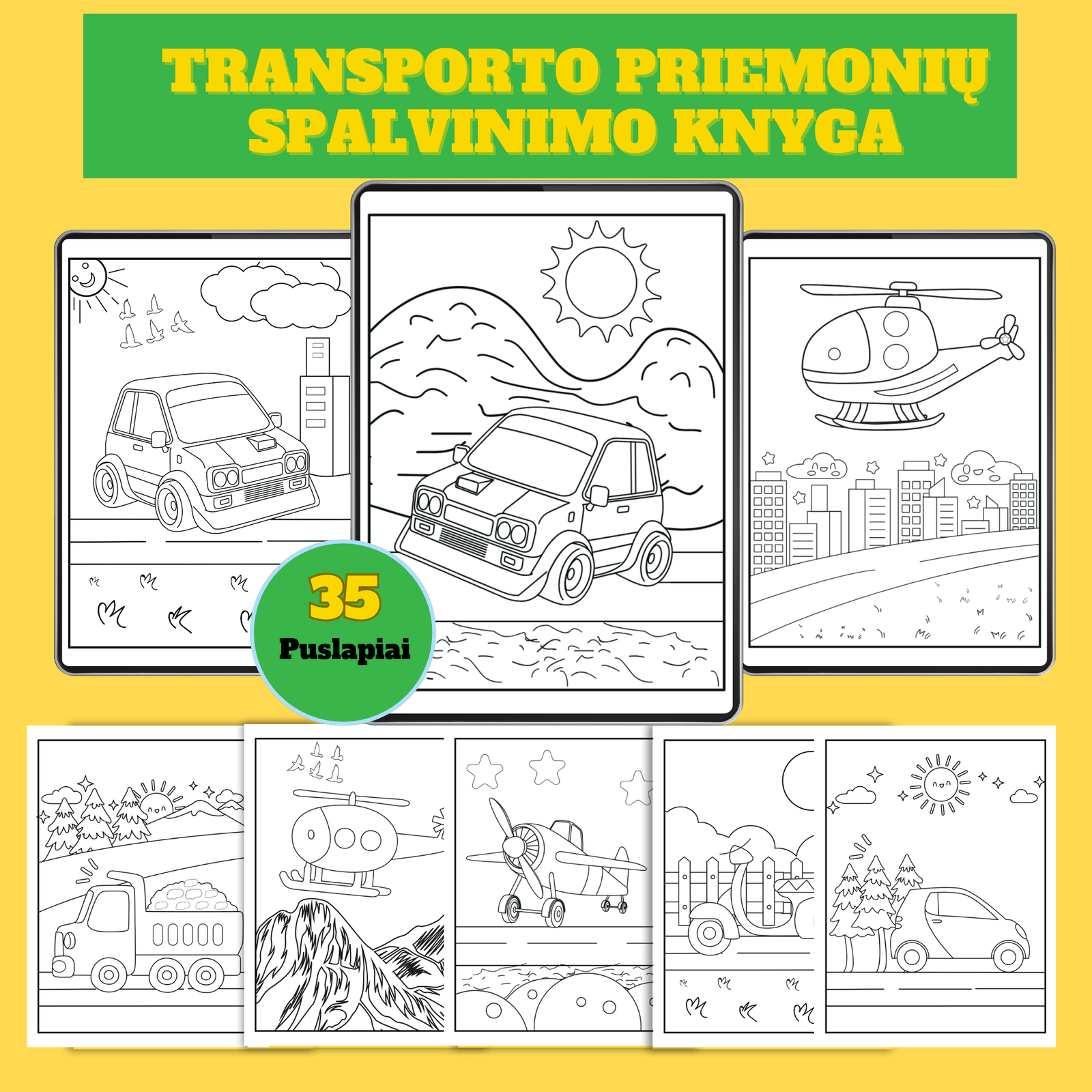 Color Matching Worksheets – 20 Printable Color Recognition Activities for Preschool (16) Transporto priemonių spalvinimo knyga vaikams PDF – 35 puslapiai - Image 1