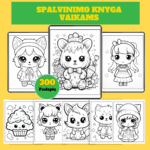 Spalvinimo knyga vaikams PDF – 300 puslapių atsispausdinti - Image 2